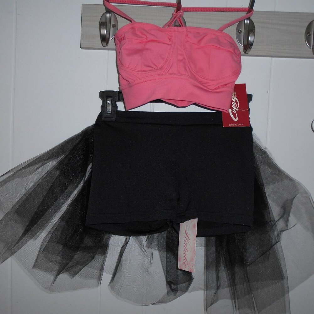 Black Bussle TuTued Shorts & Top- Large Child- New w/Tags